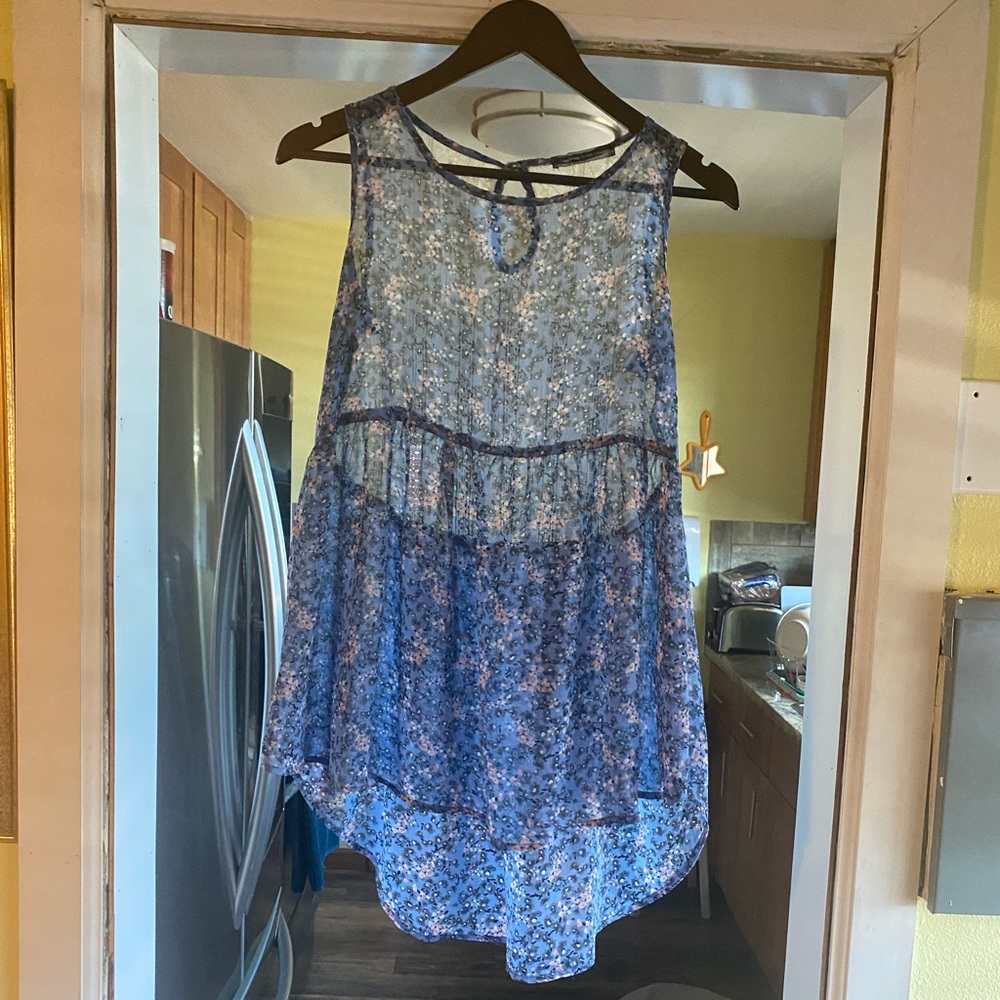 Baby doll summer top, size s, blue black pink.